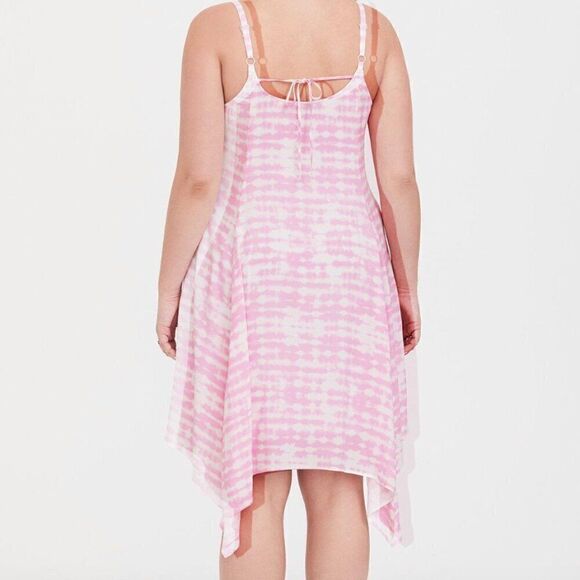 Torrid Pink Tie-Dye Challis Handkerchief Dress 0 - Picture 2 of 11